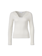 Image sur T-shirt à manches longues avec de la dentelle