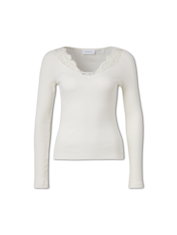 Image sur T-shirt à manches longues avec de la dentelle