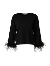 Bild von Feinstrickpullover mit Federn