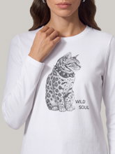 Image sur T-shirt à manches longues avec imprimé chat