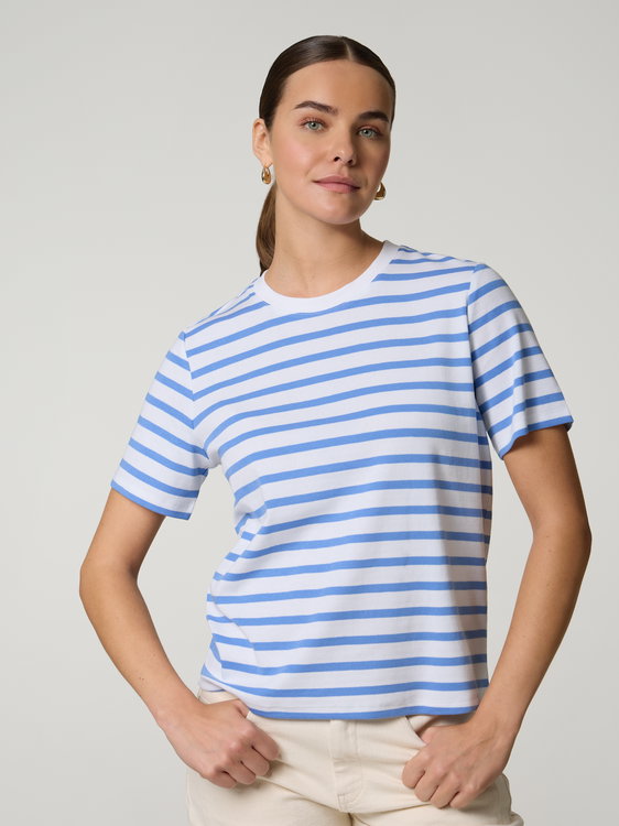 Image sur T-shirt à rayures