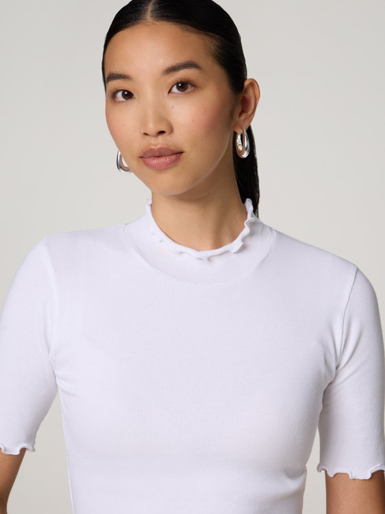 Image sur T-shirt à côtes en coton bio