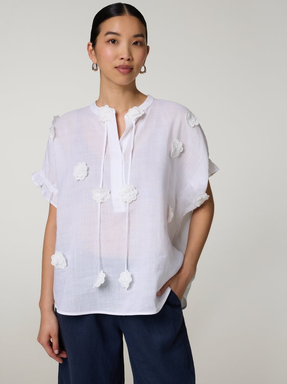 Bild von Schlupfbluse mit 3D_Blumen