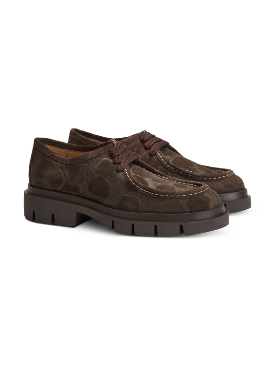 Image sur Mocassins à lacets avec motif gaufré KENIA