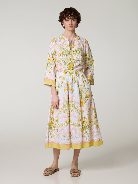 Image sur Jupe mi-longue en lin