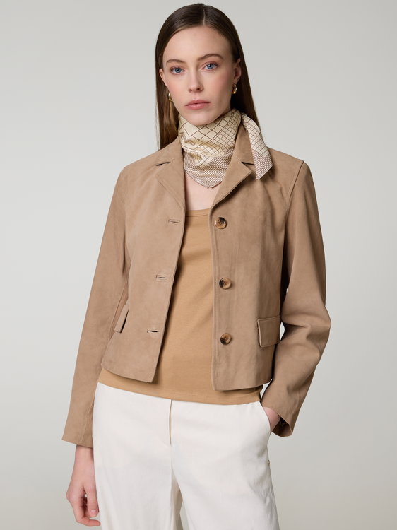 Bild von Lederjacke aus Veloursleder