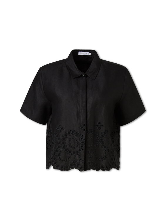 Image sur Lochstickereileinenbluse