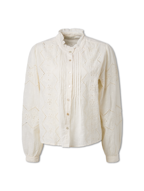 Bild von Bluse mit Lochstickerei