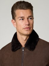 Bild von Lederjacke mit Lammfellkragen