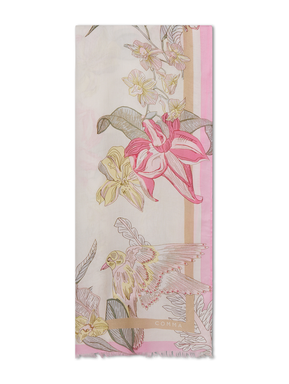 Image sur Foulard imprimé à franges