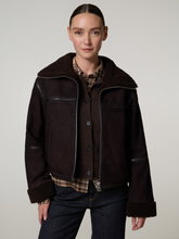 Bild von Lederjacke mit Teddyfutter