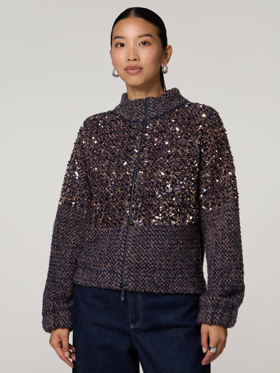 Bild von Strickjacke mit Pailletten