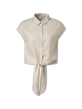 Image sur Blouse à manches courtes en lin
