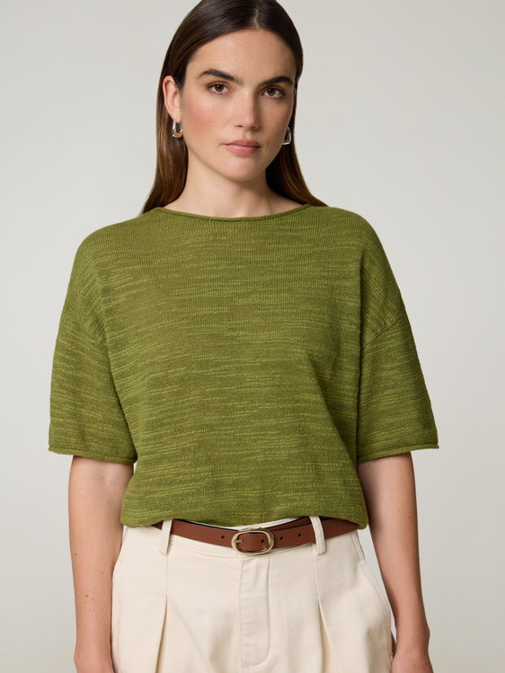 Bild von Strickshirt mit Leinen