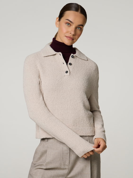 Bild von Strickpoloshirt aus Bouclé