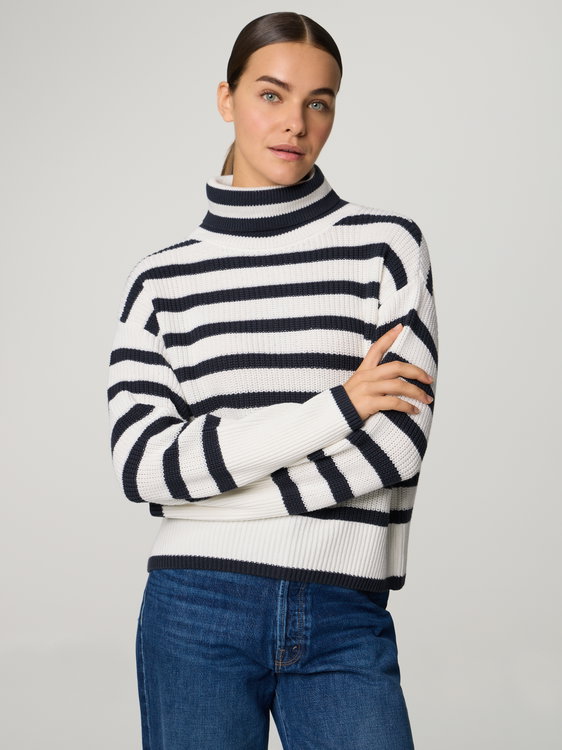 Bild von Rollkragenpullover mit Streifen