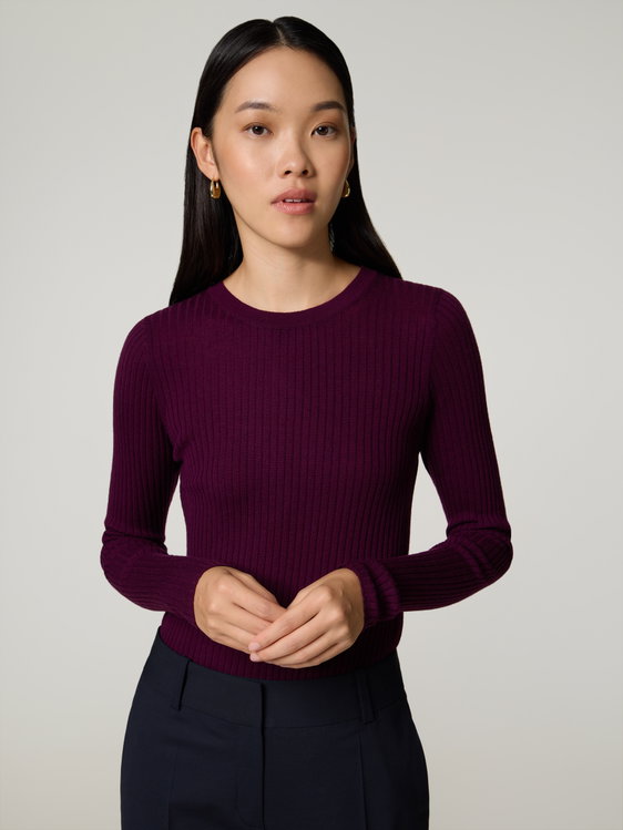 Bild von Merino Rippen Pullover