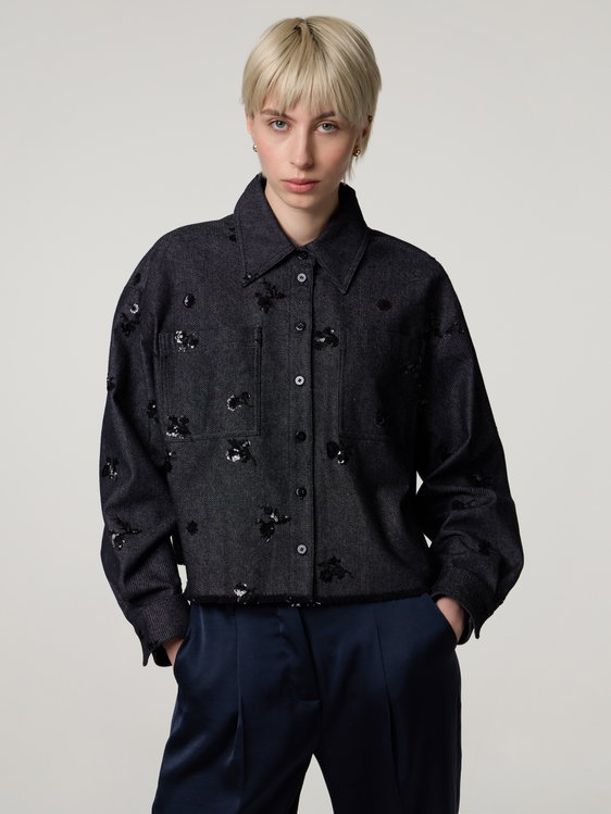 Bild von Jeansjacke mit Pailletten