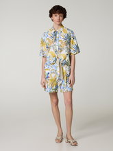 Image sur Short en lin à imprimé floral