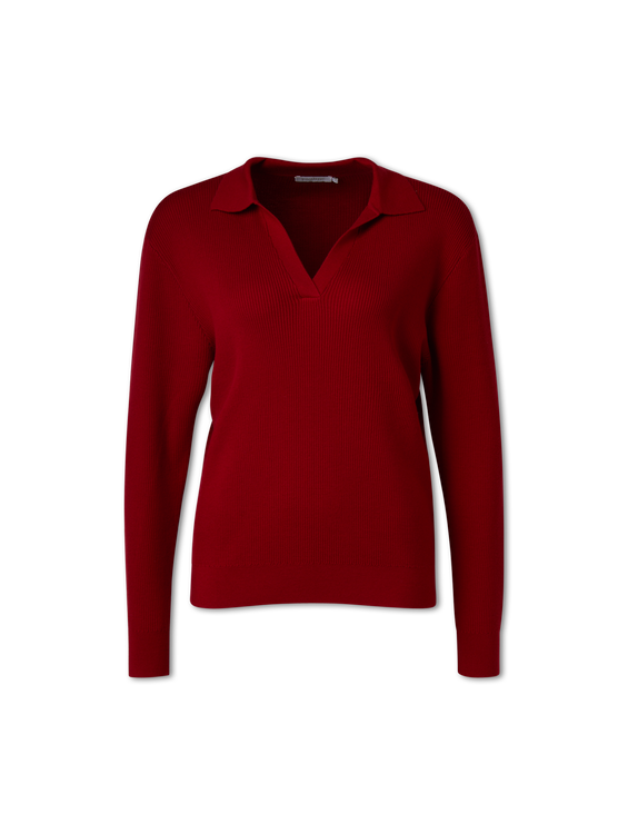 Bild von Langarmpoloshirt aus Strick