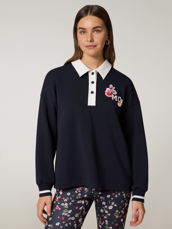 Bild von Sweatshirt mit Polo-Kragen