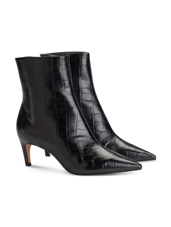 Bild von Stiefelette mit Krokoprägung