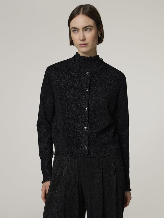 Bild von Strickjacke mit Rüschen