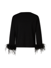 Bild von Feinstrickpullover mit Federn