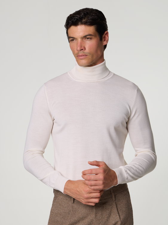 Image sur Pull à col roulé en laine mérinos