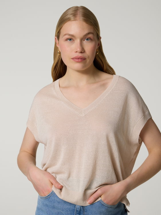 Image sur Pull en maille avec du lin