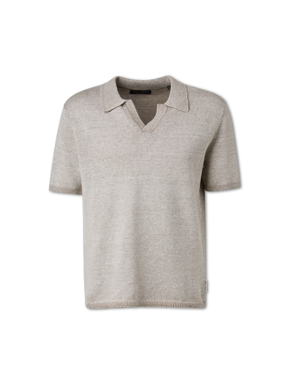 Image sur Polo en maille avec du lin