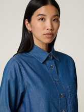 Image sur Blouse en denim coupe courte