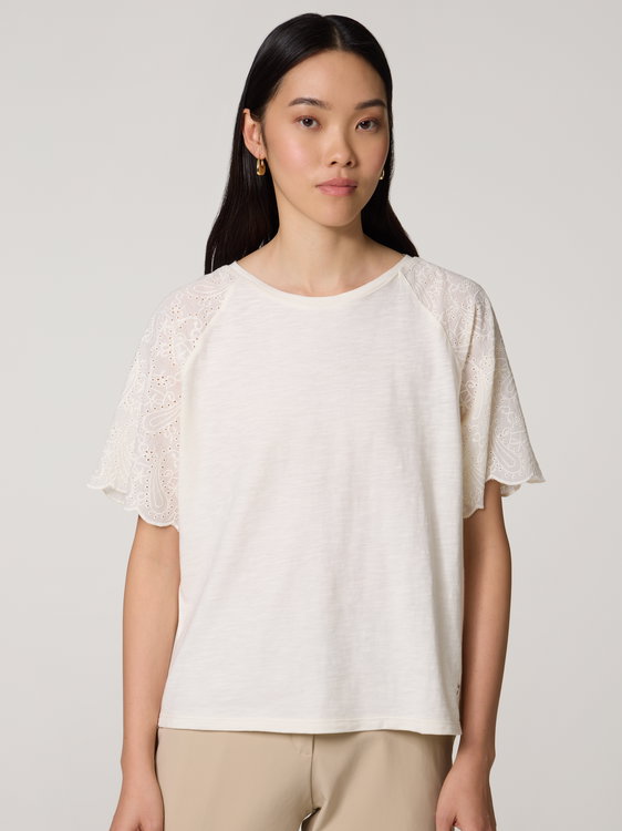 Image sur T-shirt en mélange de matières