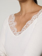 Image sur T-shirt à manches longues avec de la dentelle