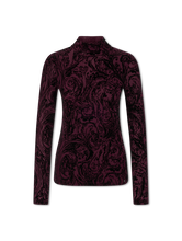 Image sur T-shirt à col montant avec des détails en velours