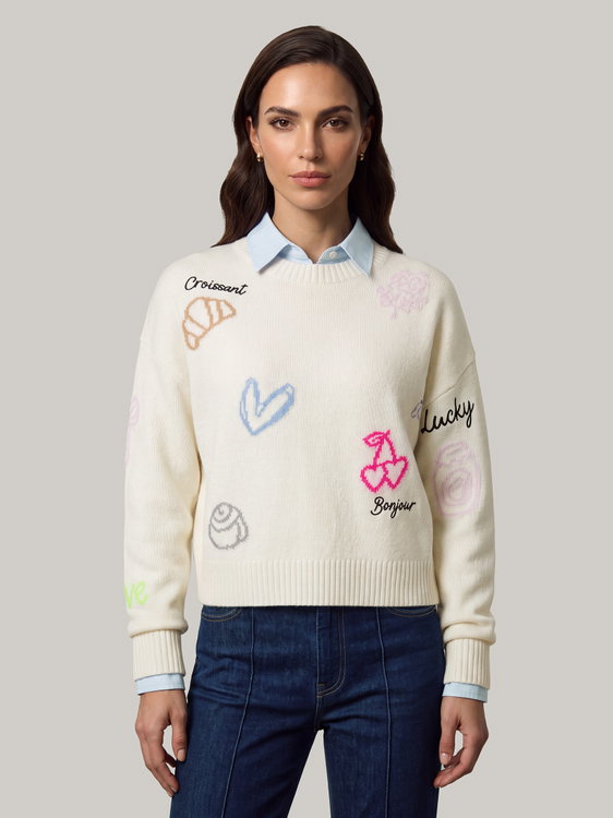 Image sur Pull avec broderies