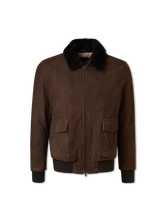 Bild von Lederjacke mit Lammfellkragen