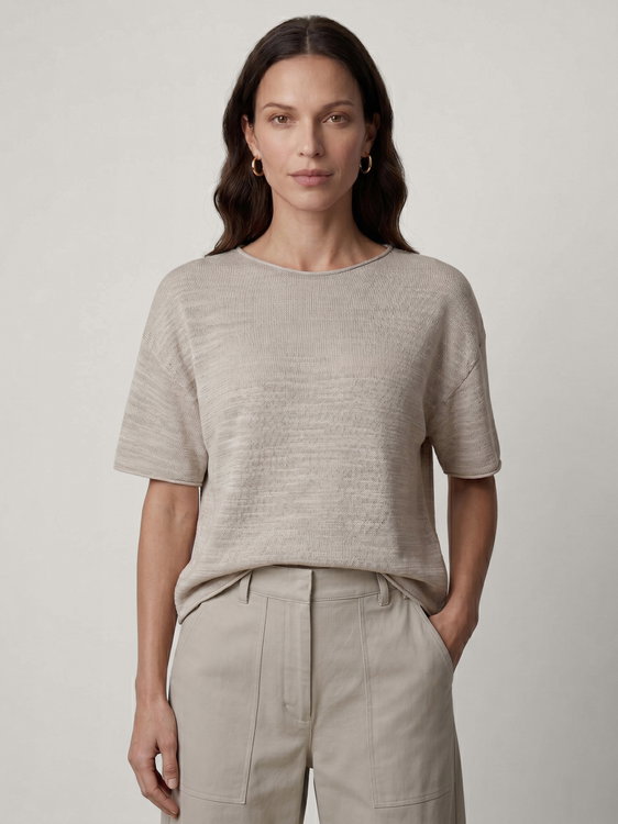 Image sur Pull en maille avec du lin