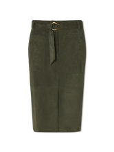 Image sur Jupe midi en cuir velours