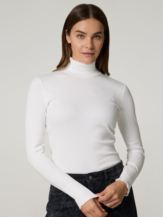 Image sur Pull à côtes avec col montant