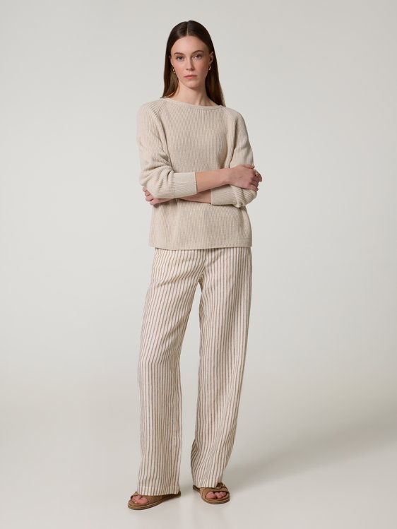 Bild von Gestreifte Leinenhose