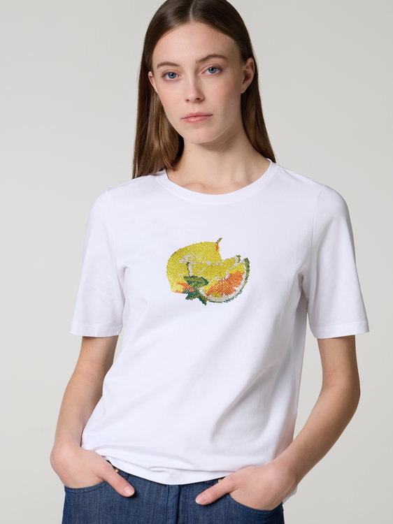 Image sur T-shirt à imprimé citrons