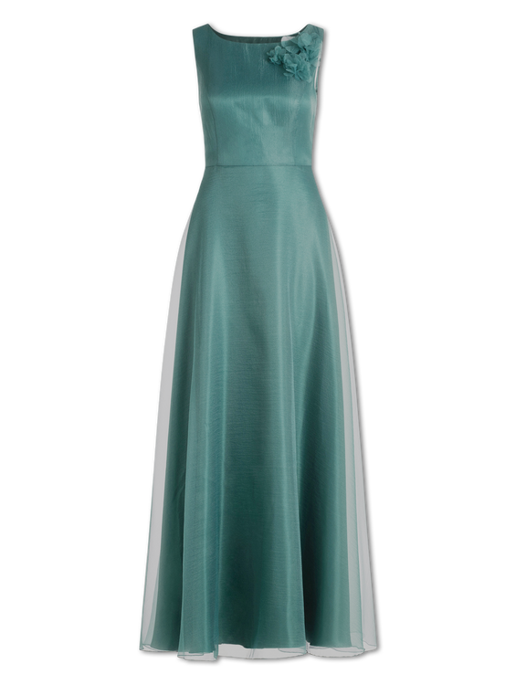 Bild von Abendkleid mit Blumenverzierung