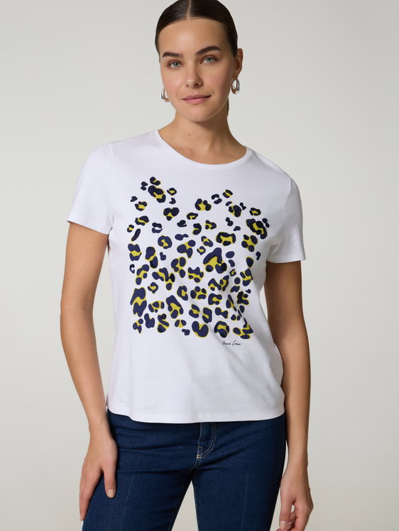 Image sur T-shirt à imprimé léopard