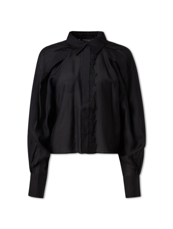 Bild von Bluse mit Spitzenbesatz