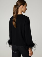 Bild von Feinstrickpullover mit Federn