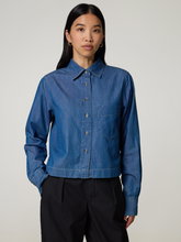 Image sur Blouse en denim coupe courte