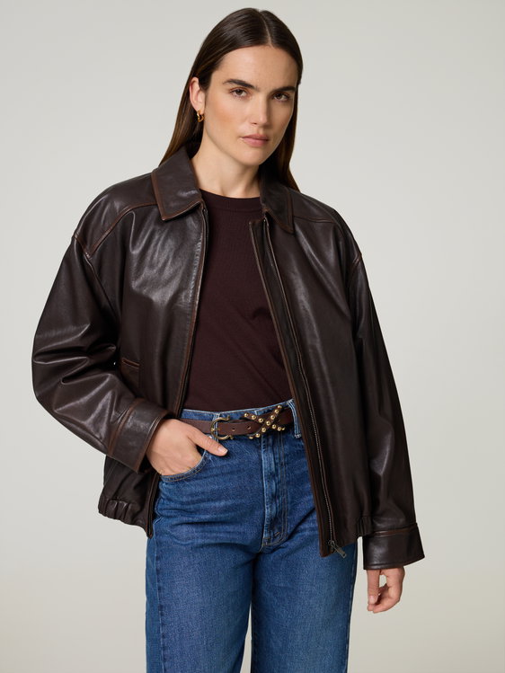 Image sur Veste en cuir d'agneau WKDCOSE