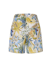 Image sur Short en lin à imprimé floral