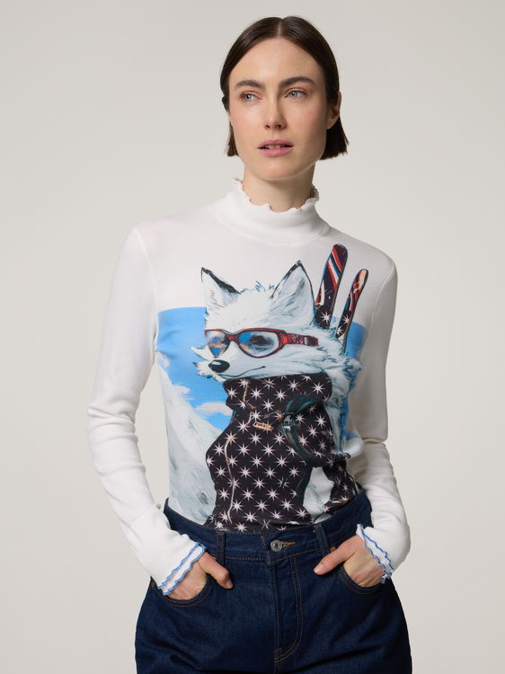 Image sur T-shirt à manches longues en coton